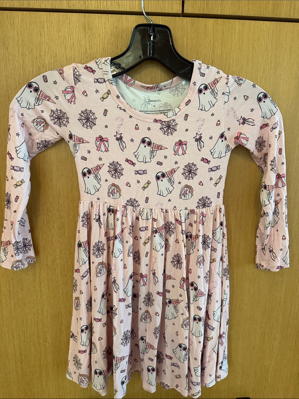 In My Jammers Long Sleeve Pink Twirl Dress Halloween Ghosts Girls 4T